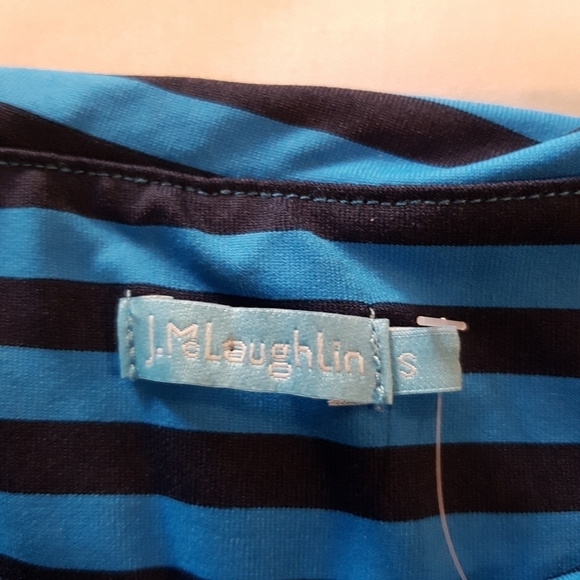 J. McLaughlin women's size small Nicola dress 2 tone blue stripe, NWT - Picture 4 of 8